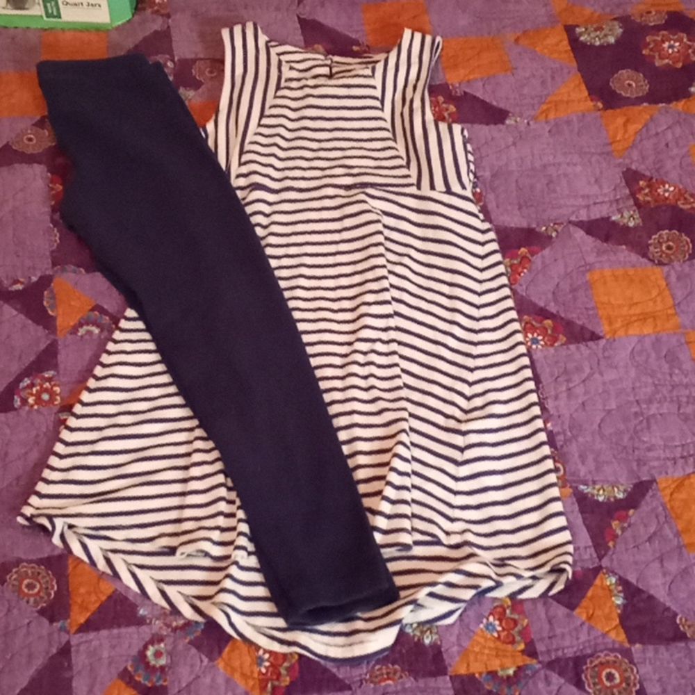 Back to school Blue and white Girls outfit